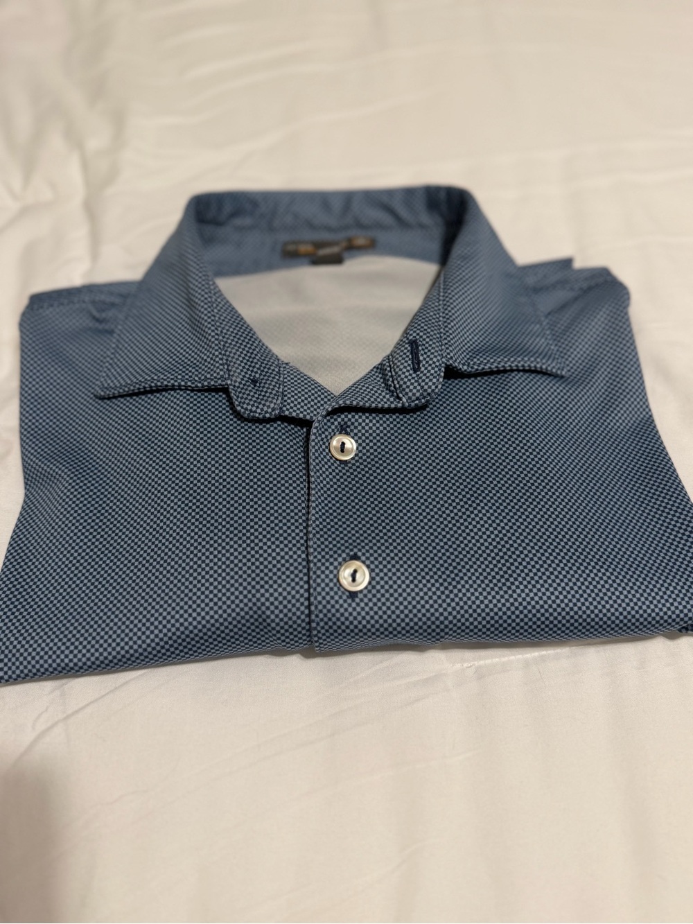 Peter Millar Navy Microdot Dress Shirt